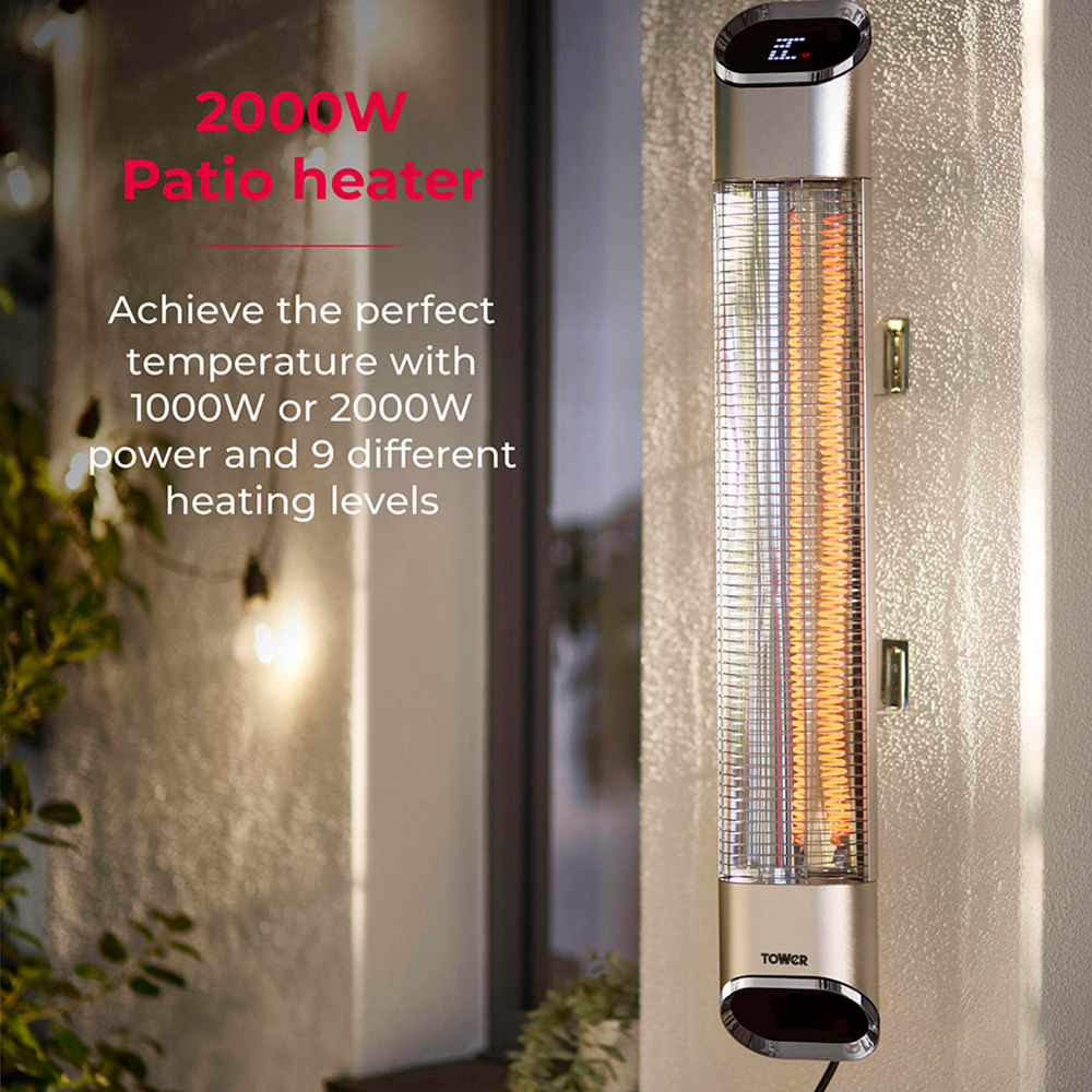 Tower Vesta Wall Mounted Patio Heater 2000W Image 4
