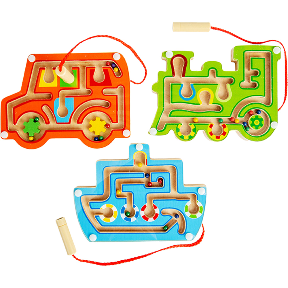 Bigjigs Toys Kids Wooden Magnetic Labyrinth 3 Pack Image 1