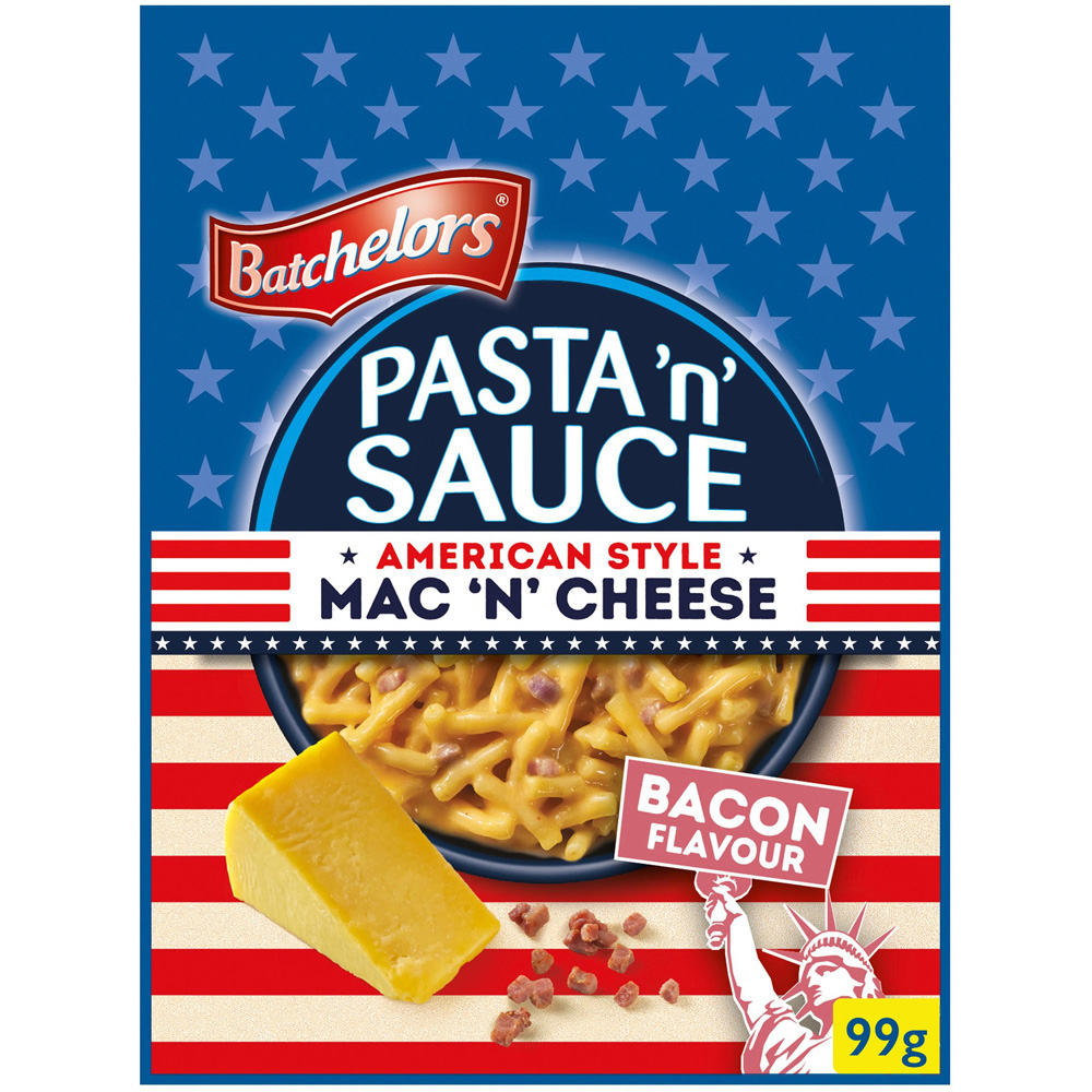 Batchelor Pasta 'n' Sauce American Style Mac 'n' Cheese Bacon 99g Image
