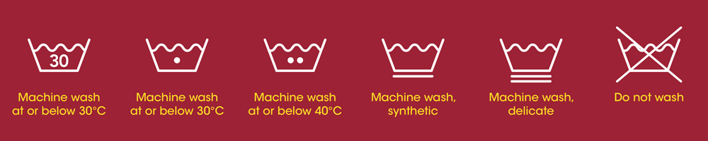 Machine washing symbols