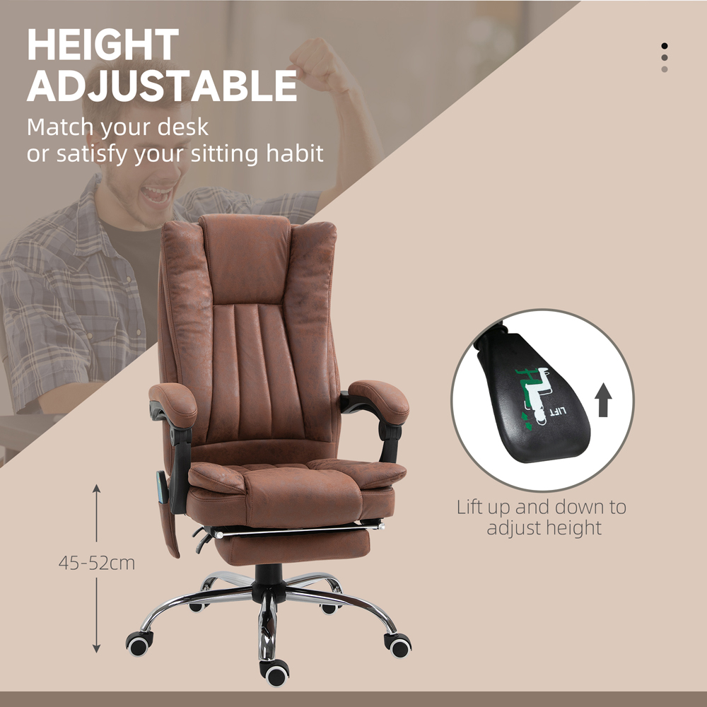Portland Brown Vibration Massage and Heat High Back Office Chair Image 4
