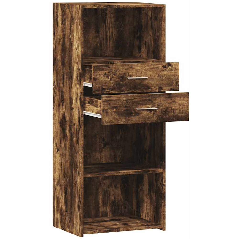vidaXL 2 Drawer 3 Shelf Smoked Oak Highboard Image 7