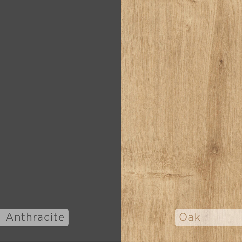 Decortie Keday 2 Door 2 Shelf Sapphire Oak TV Stand with Floating Shelf Image 5
