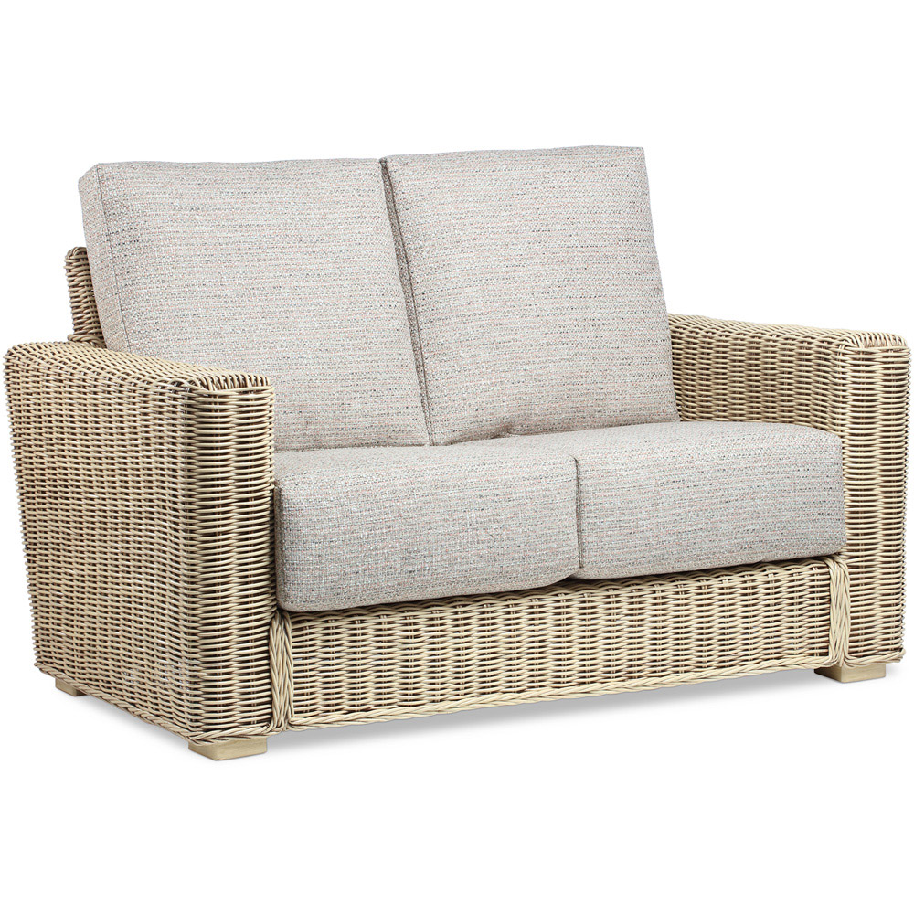 Desser Burford 4 Seater Blush Tweed Natural Rattan Sofa Set Image 3