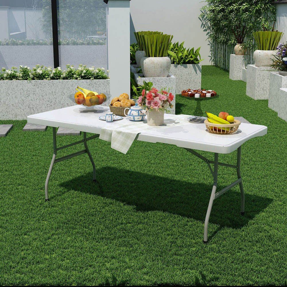 White Foldable Banquet Table 90 x 75cm Image 2