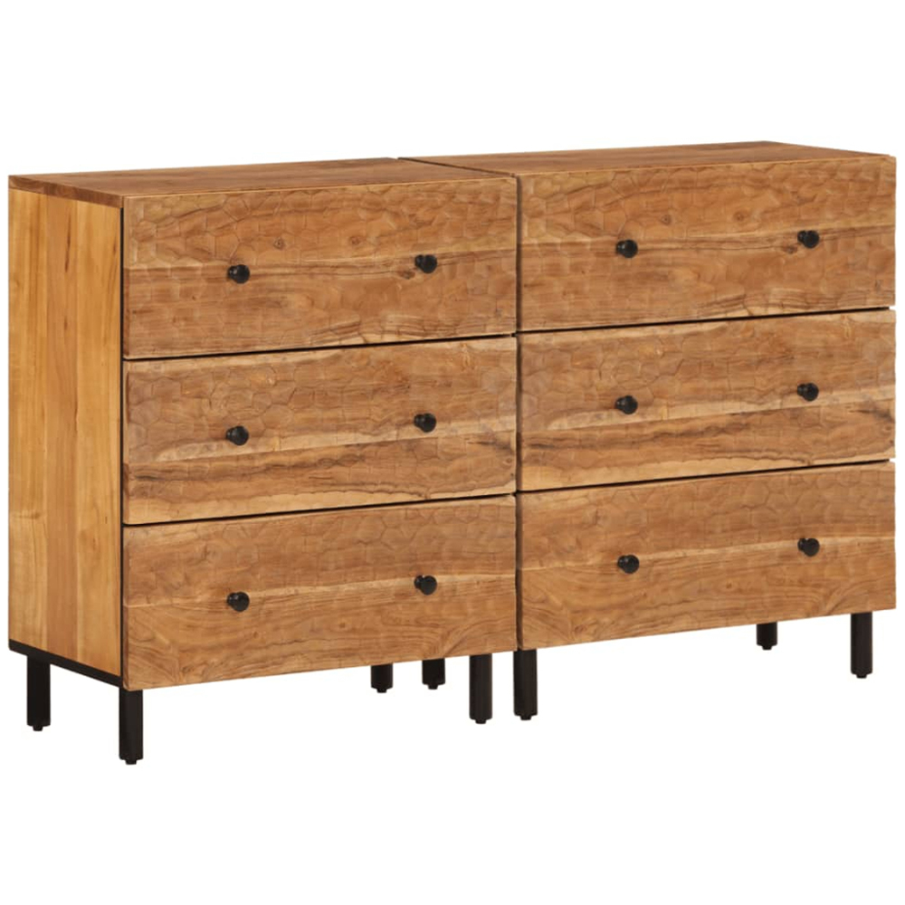 vidaXL Set of 2 Solid Wood Acacia Side Cabinet Image 2