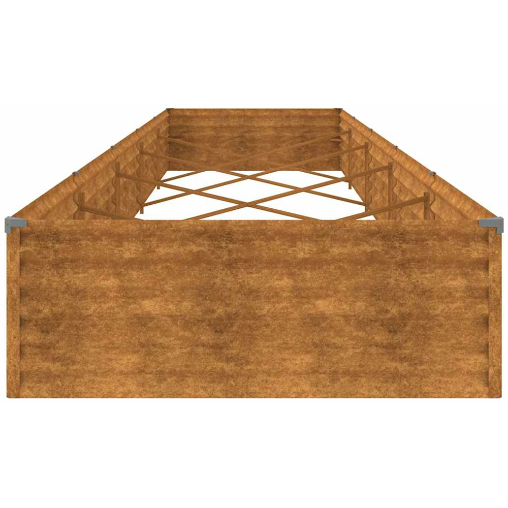 vidaXL Brown Corten Steel Raised Garden Bed 36 x 100 x 482cm Image 4
