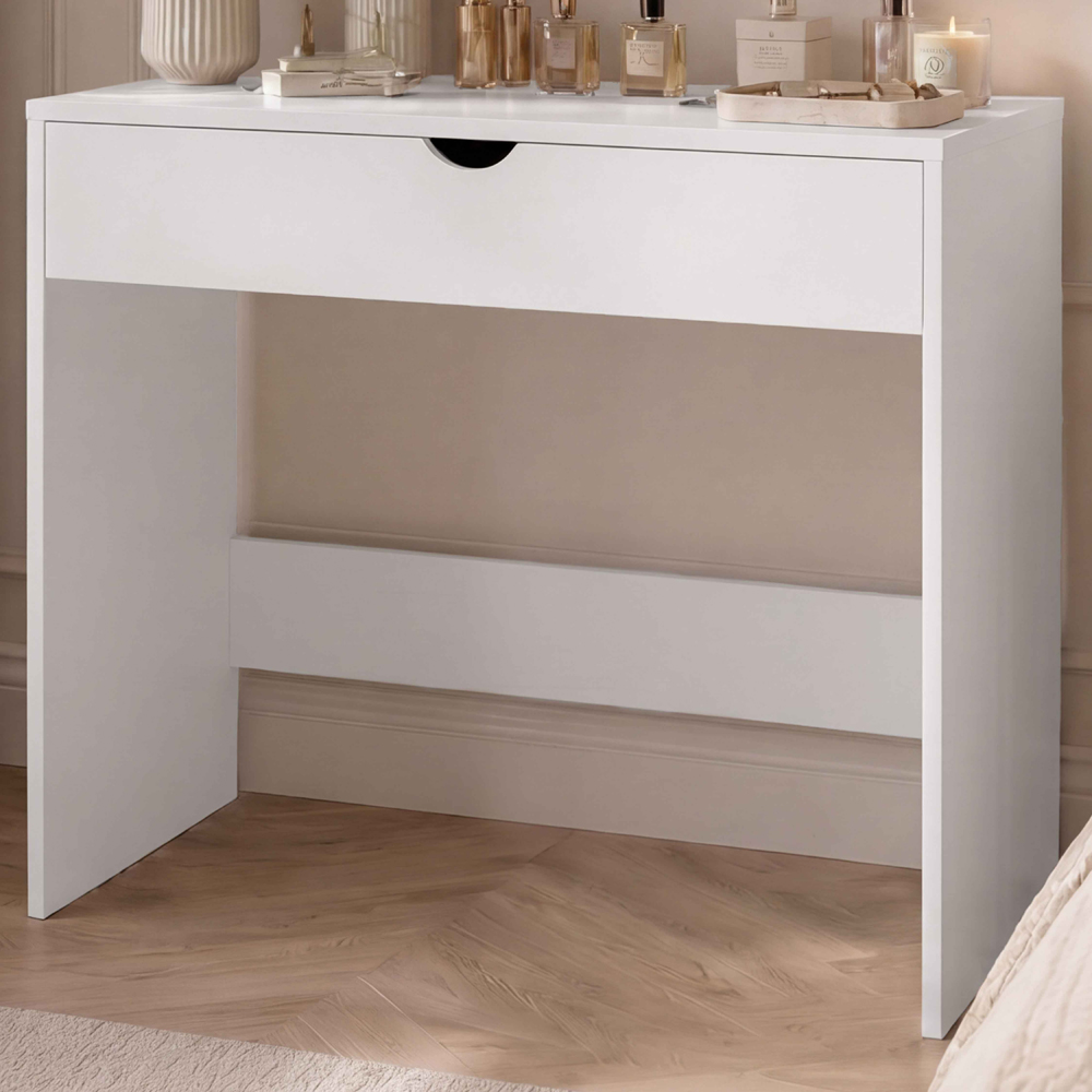 VIDA DESIGNS Single Drawer White Dressing Table Image 1