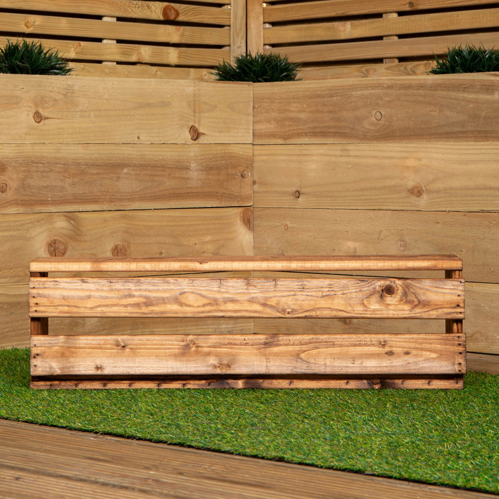 Samuel Alexander Rustic Wooden Garden Window Trough Planter 76 x 23cm Image 4