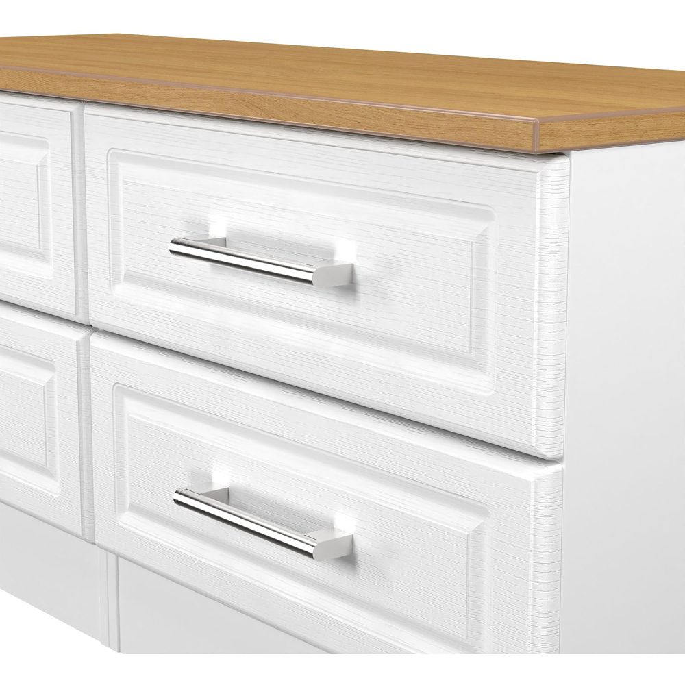 Crowndale Kent 4 Drawer White Ash and Modern Oak Bed Box Ready Assembled Image 5