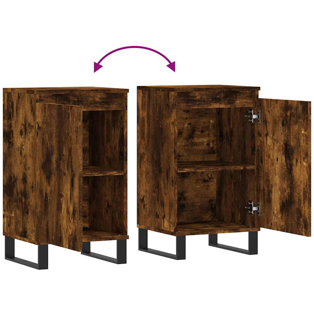 vidaXL Single Door Smoked Oak Sideboard Image 9
