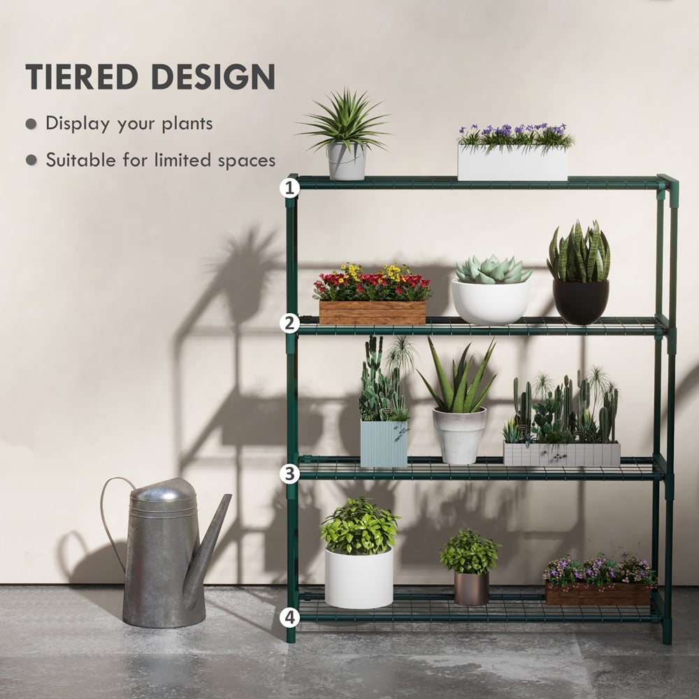 Outsunny 4 Tier Dark Green Plant Stand Image 7