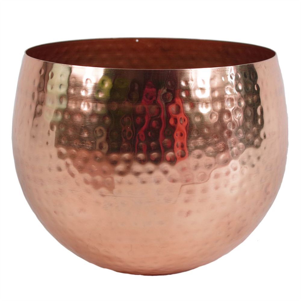 Leaf Arboricola Gold Capella Artificial Plant in Copper Metal Planter 2ft Image 3
