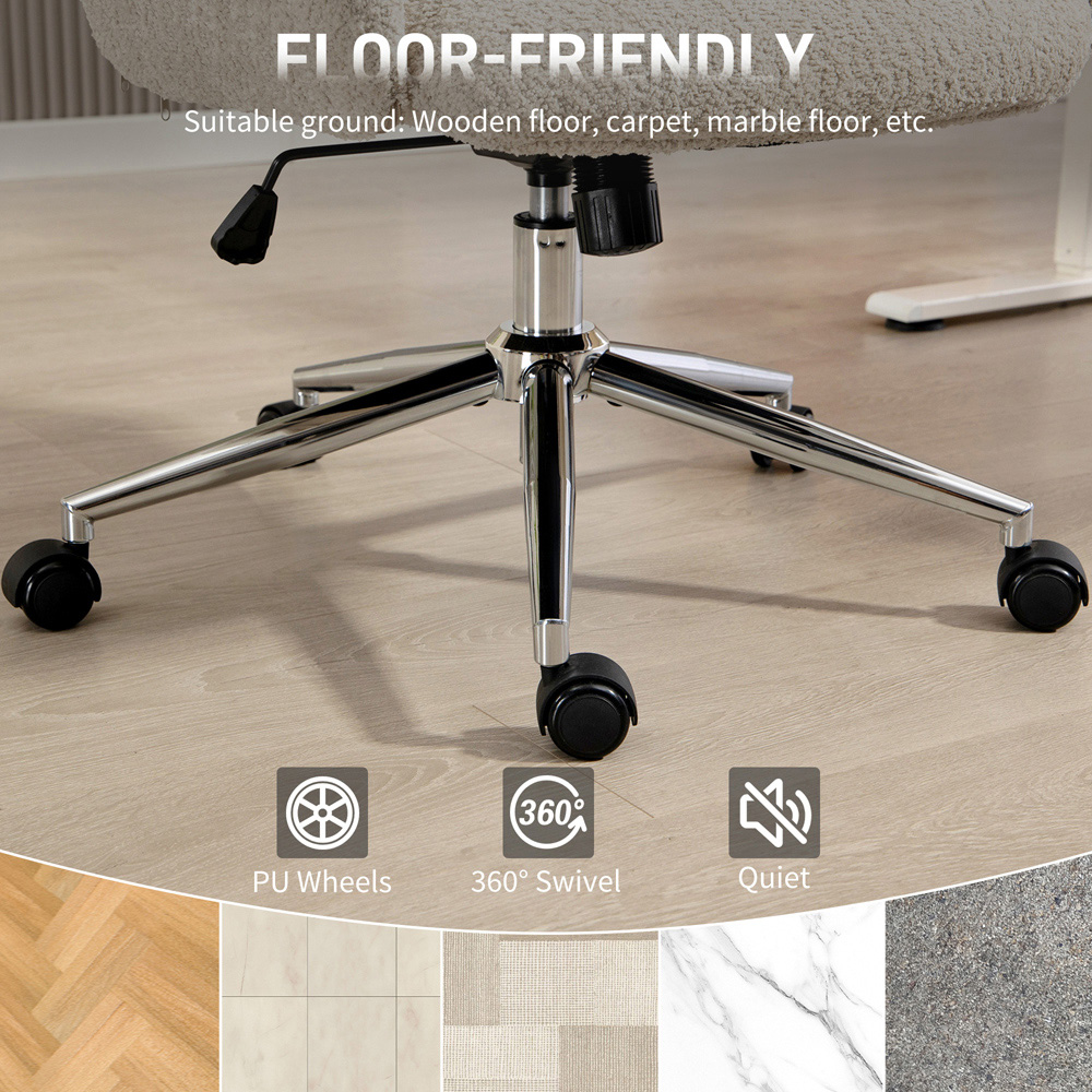 Portland Pale Grey Swivel Office Chair with Adjustable Headrest Image 8