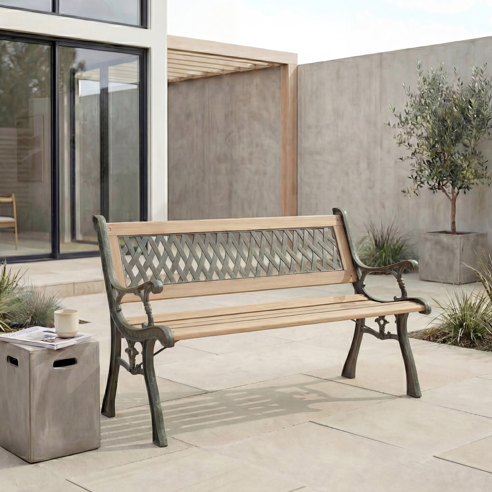 GARDEN VIDA Cross Style Garden Bench Image 7