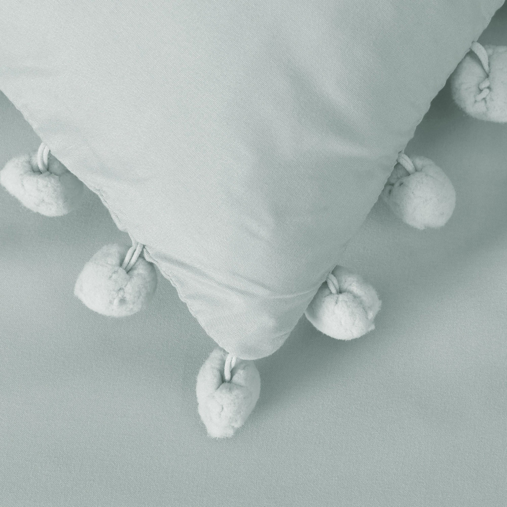 Smart Living King Size Duck Egg Pom Pom Duvet Cover Set Image 8