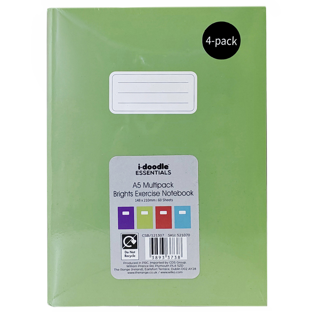 Multipack of Brights Exercise Notebooks A5 Image 2