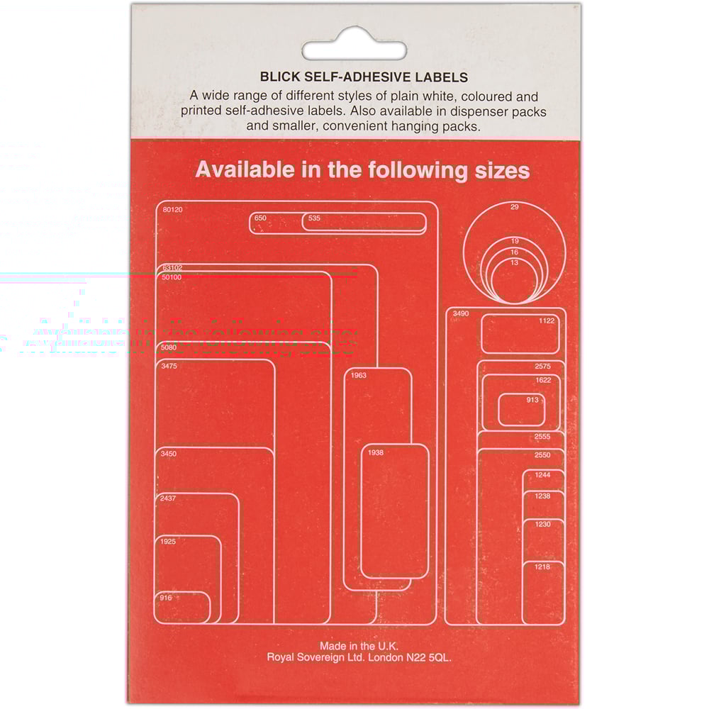 Blick Yellow Rectangular Self Adhesive Stickers 12 x 38mm 896 Pack Image 3
