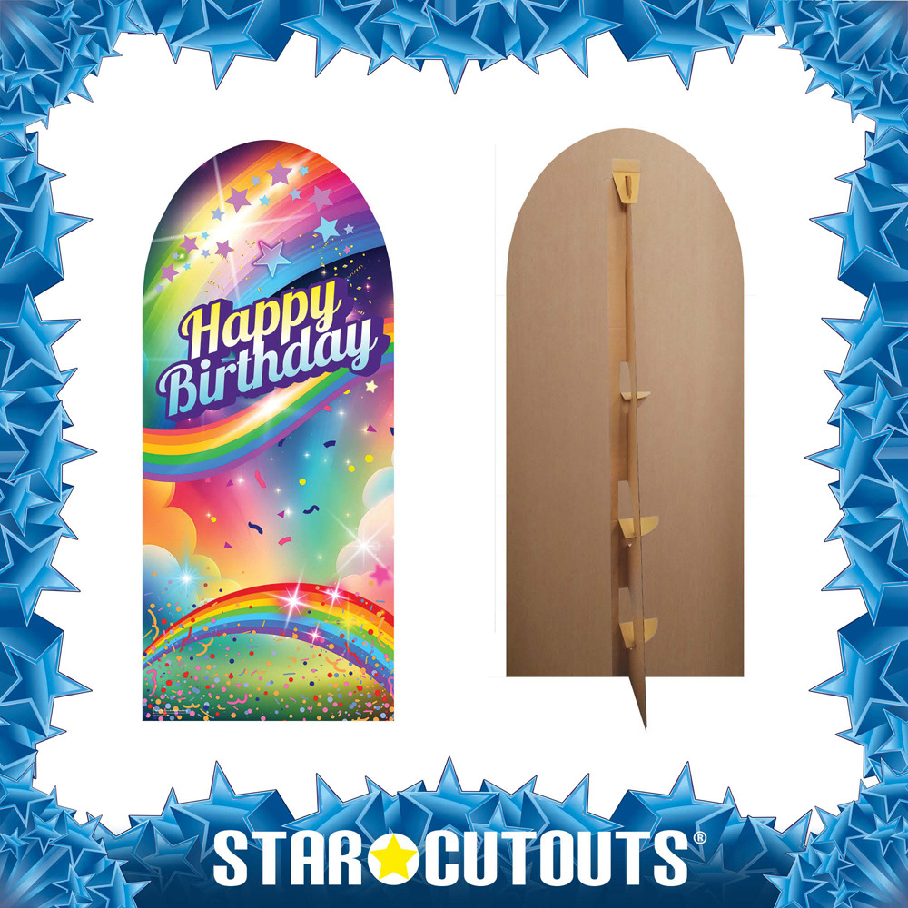 Star Cutouts Rainbow Birthday Backdrop Sailboard Cardboard Cutout 185 x 80cm Image 5