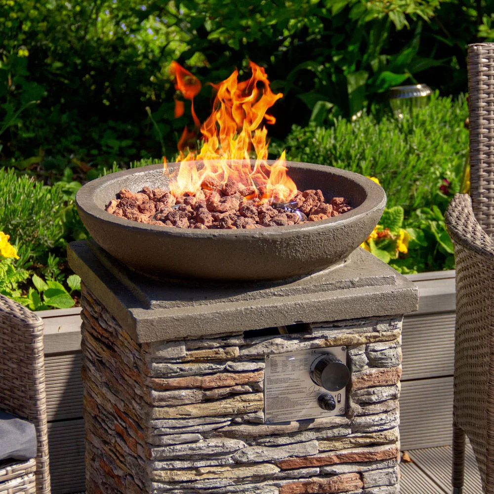 MonsterShop Stone Effect BTU 40000 Gas Fire Pit Image 5