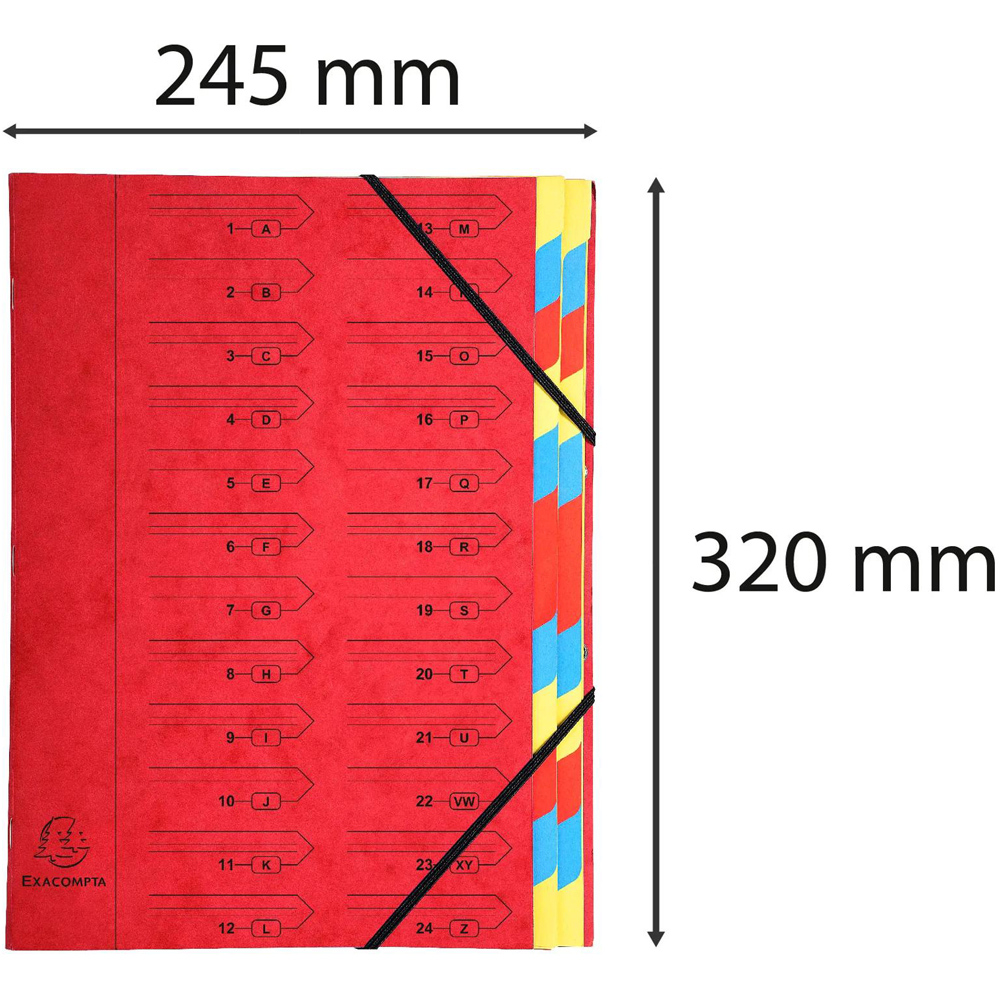 Exacompta Pressboard 12 Section Red A4 Multi Part File 8 Pack Image 7