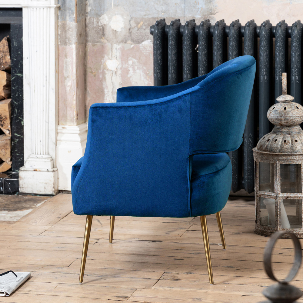 Artemis Home Hobson Dark Blue Velvet Accent Chair Image 2