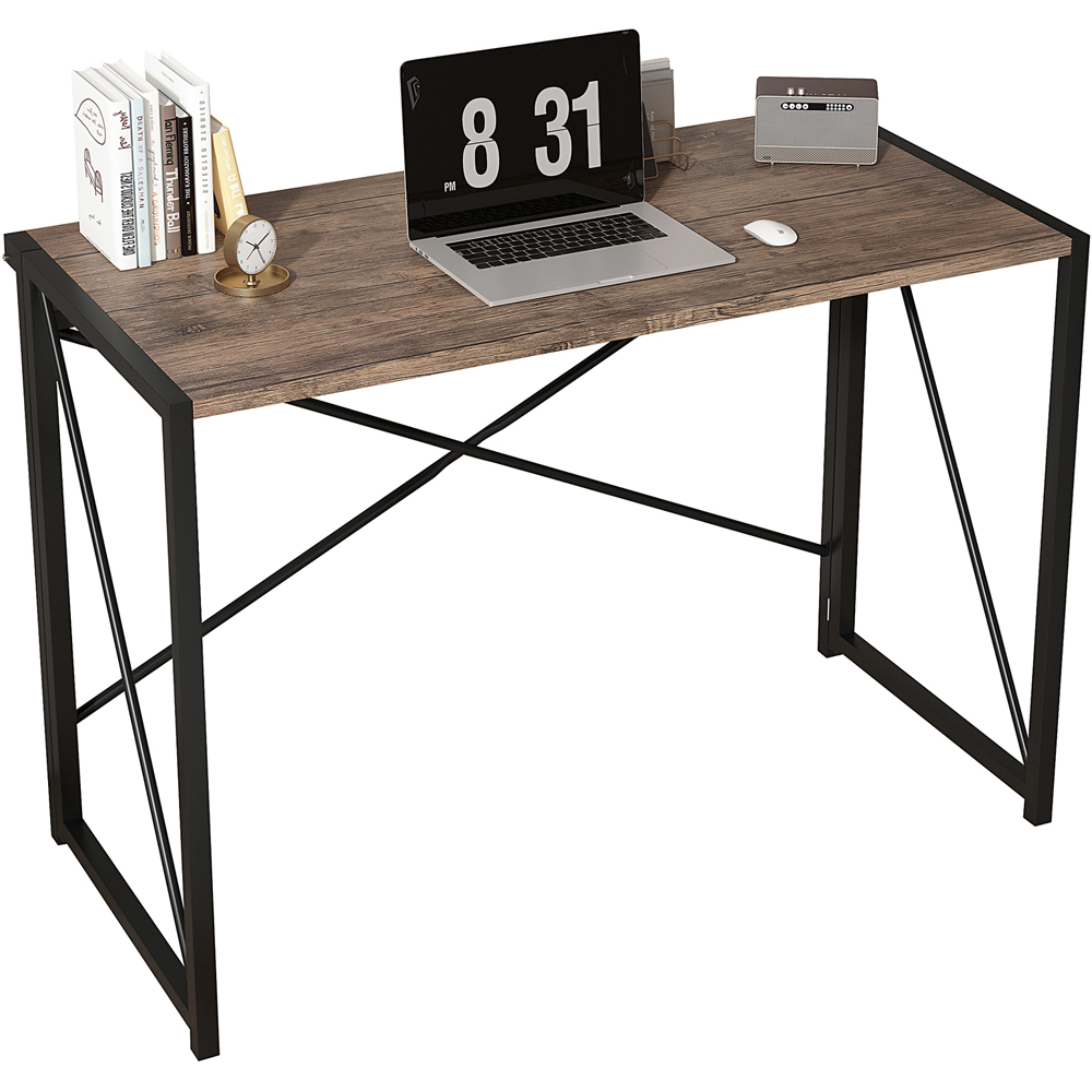 Miami Folding Computer Desk Brown Image 2
