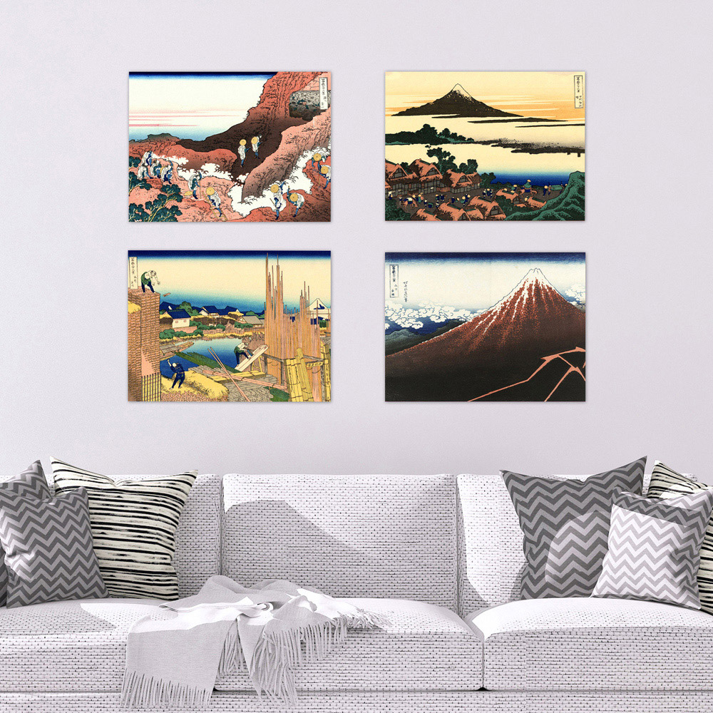 Artery8 Hokusai Views Mount Fuji Dawn Isawa Wall Art Print 30 x 41cm 5 Pack Image 2