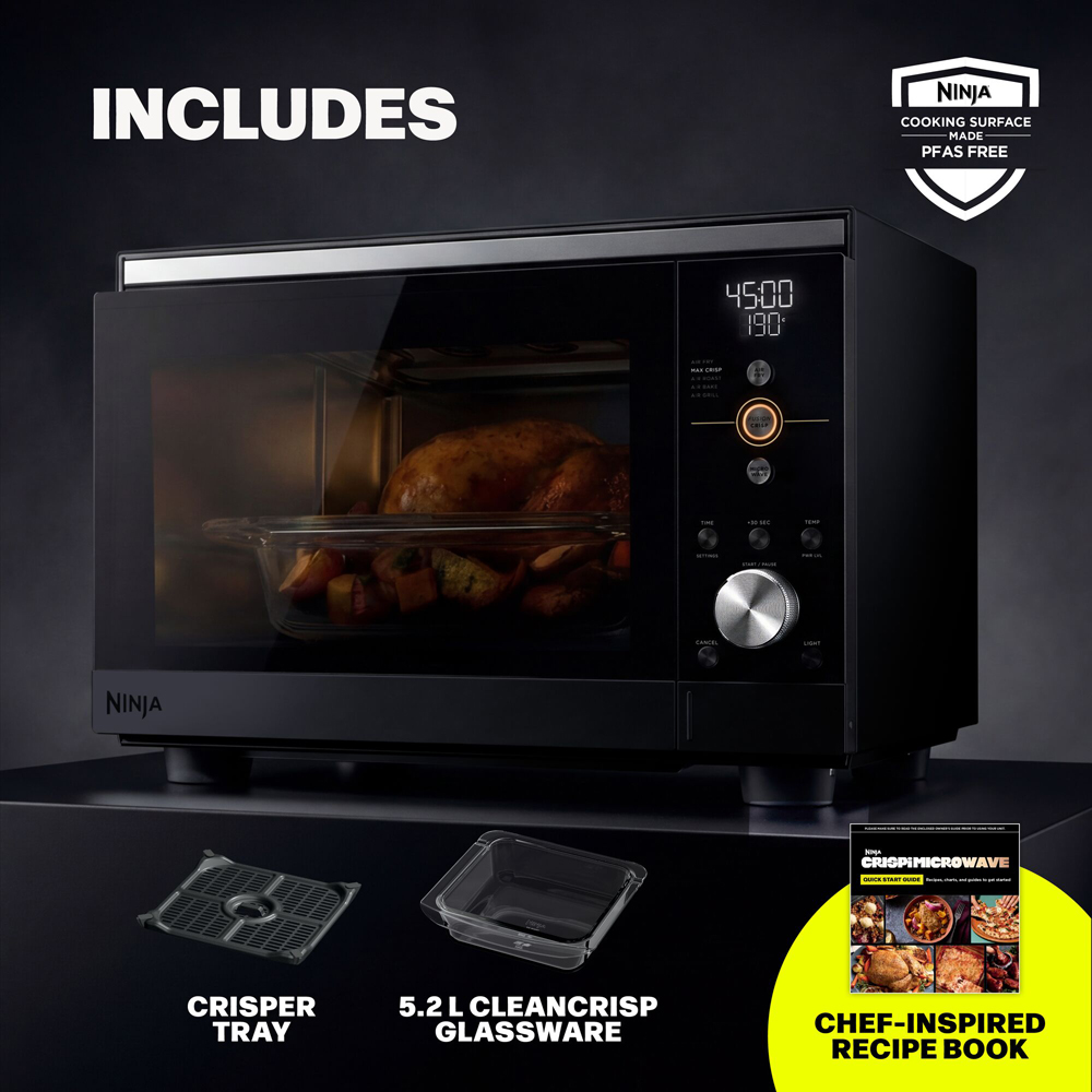 Ninja CRISPi MW101UKBK1 Black 5.2L Microwave Air Fryer and Oven with FusionCrisp Technology Image 4