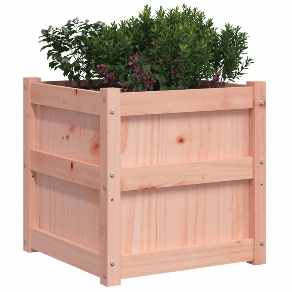 vidaXL Natural Solid Douglas Wood Garden Planter 50cm 2 Pack Image 4