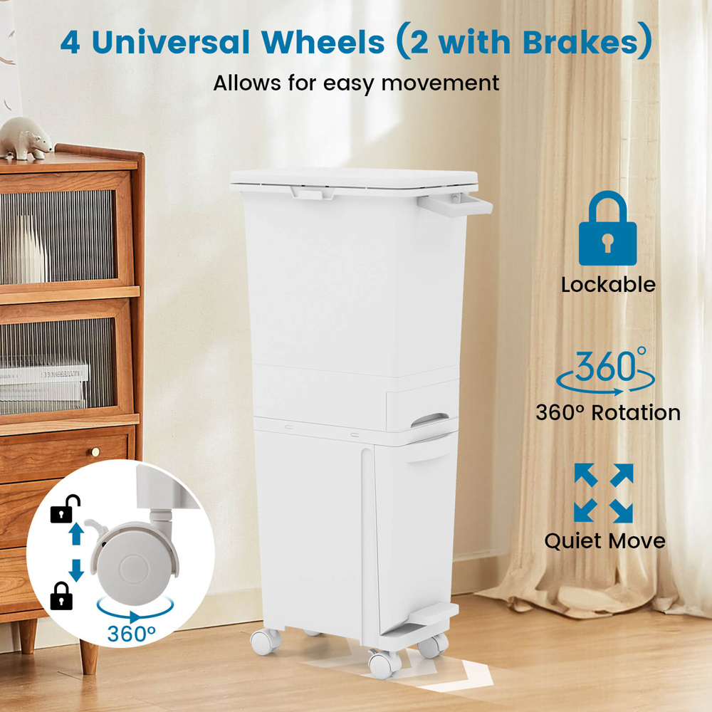 Costway 3 in 1 Multifunctional Kitchen Trash Can Image 6