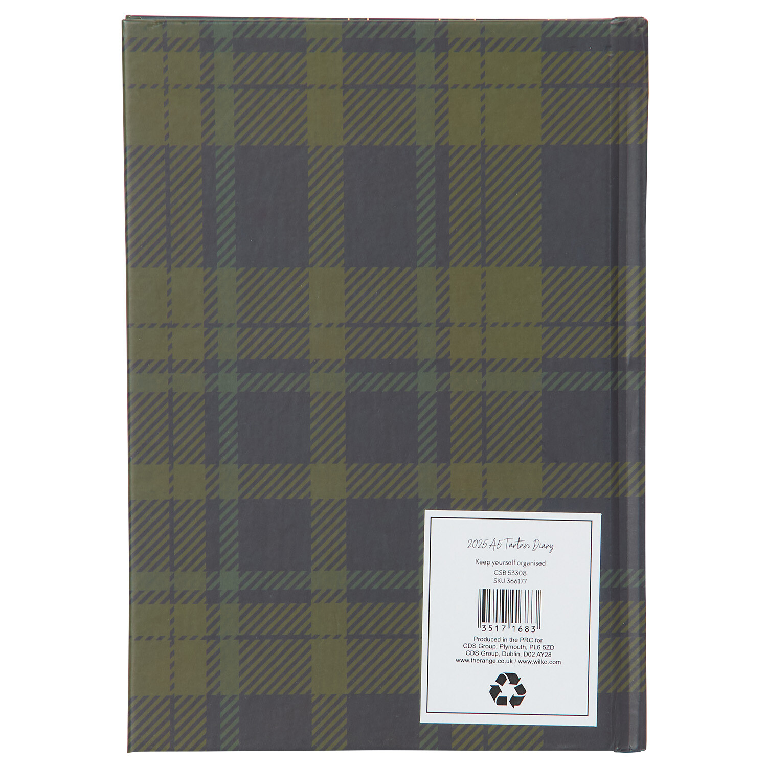 2025 Tartan Diary A5 - Blue or Green Image 2