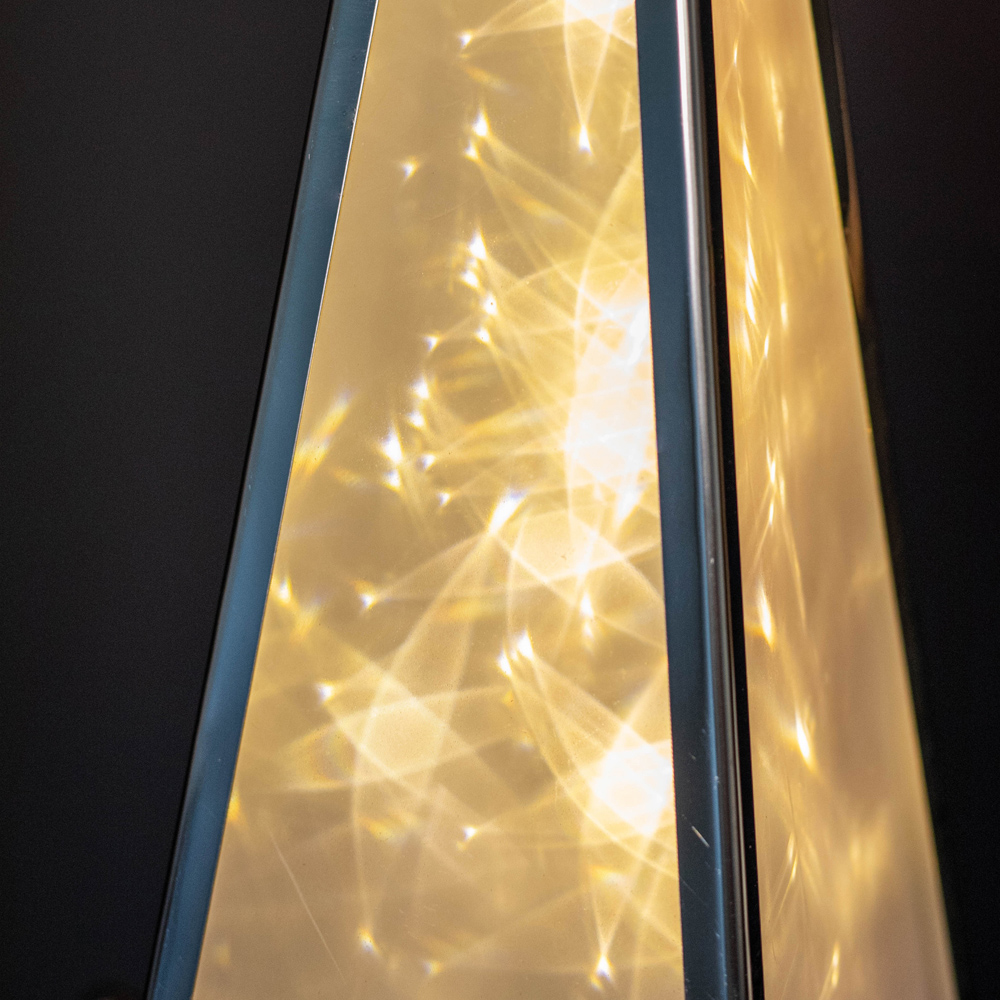 Samuel Alexander Silver Holographic Warm White LED Christmas Pyramid Decoration 60cm Image 4
