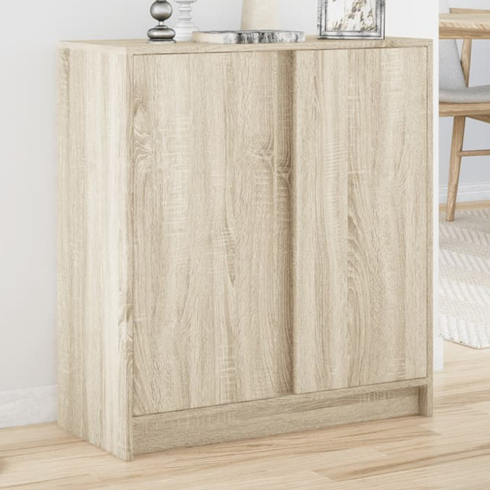 vidaXL 2 Door Sonoma Oak LED Sideboard Image 1
