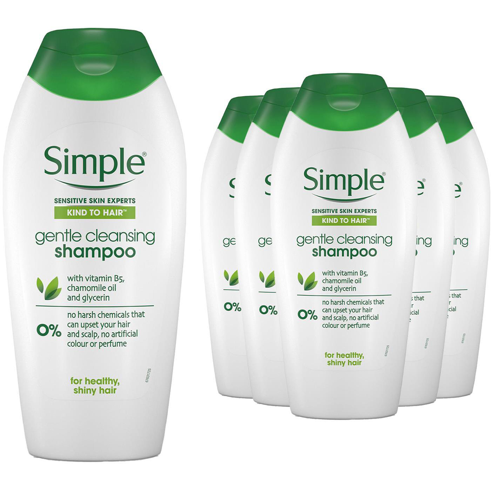 Simple Kind to Hair Gentle Care Shampoo 400ml 6 Pack Image 1
