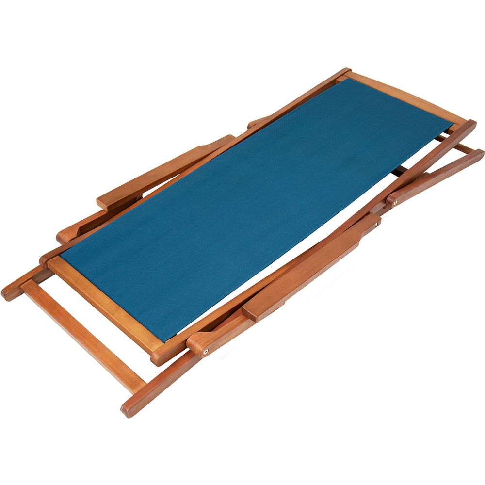 Charles Bentley Teal Wooden Deck Chair Image 6