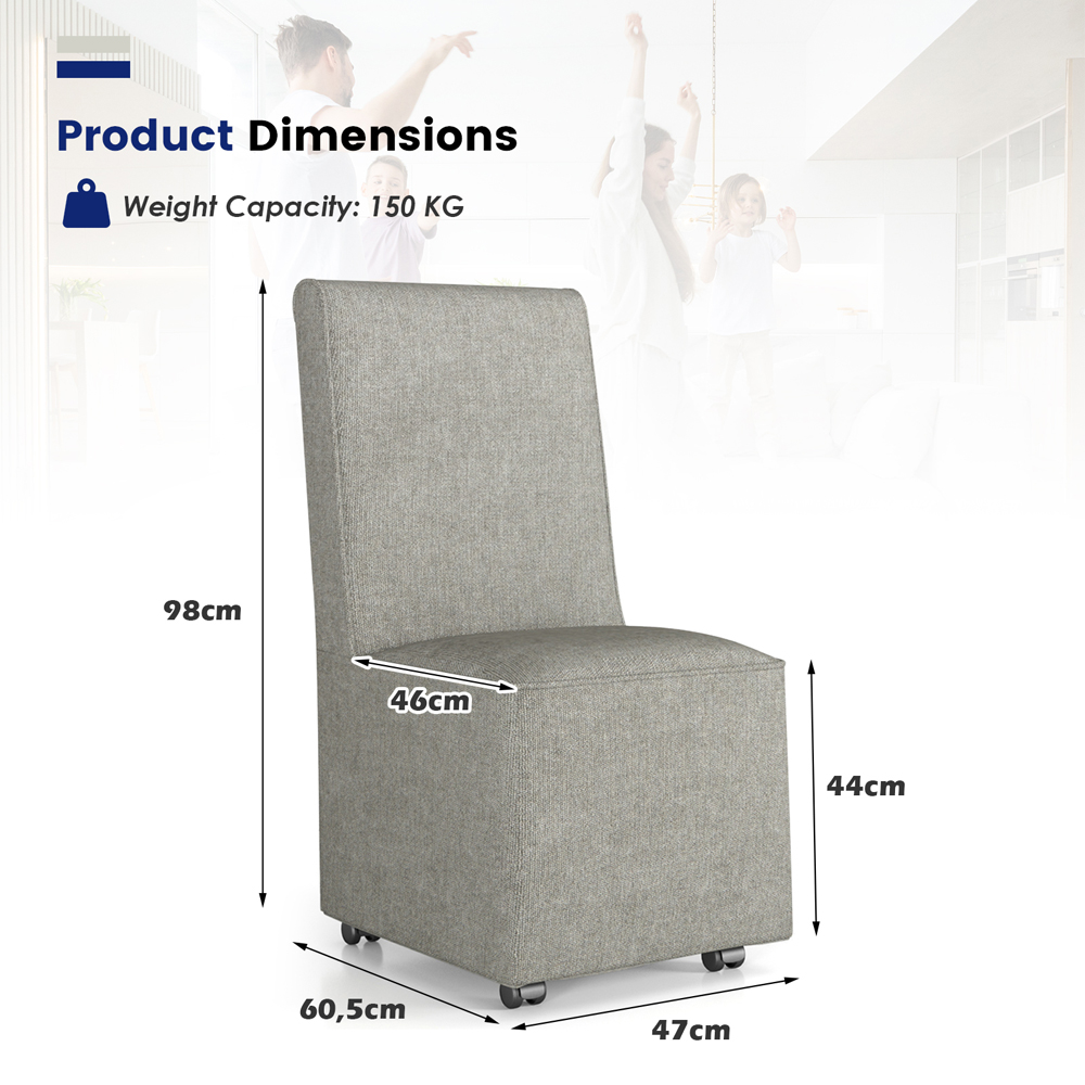 Costway Grey Upholstered Accent Chair Image 9