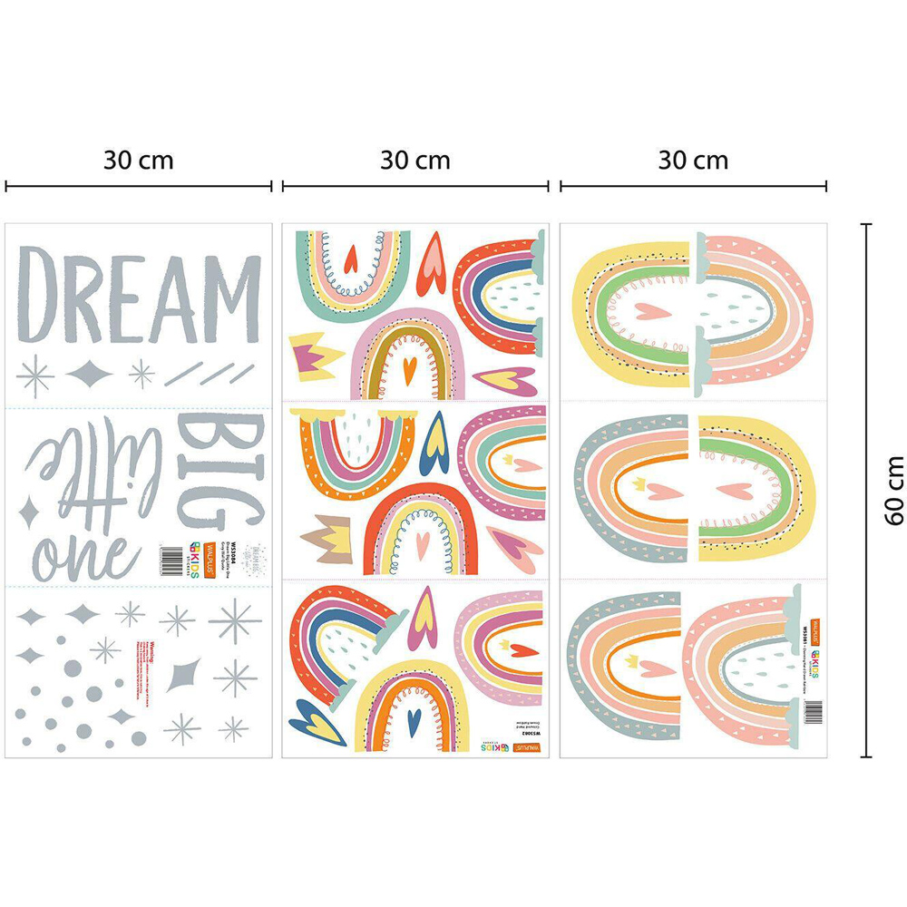 Walplus Hand Drawn Rainbows Self Adhesive Wall Stickers Image 6
