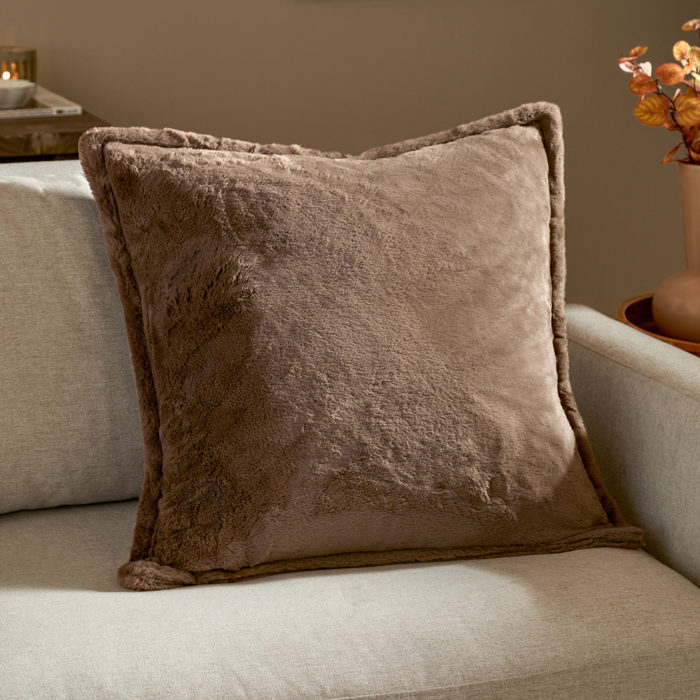 Furn Kallu Mocha Faux Fur Cushion 55 x 55cm Image 2