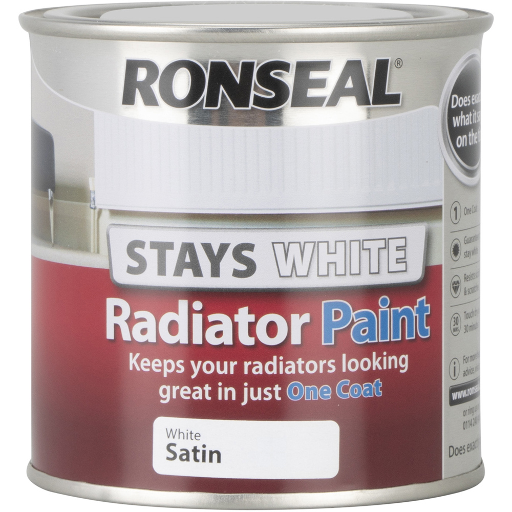 Ronseal White Satin Radiator Paint 250ml Image 2