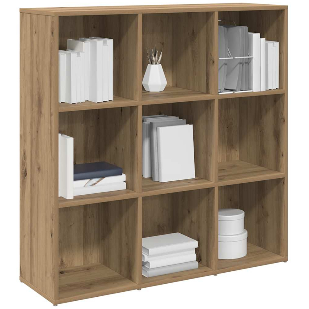 vidaXL 9 Shelf Artisanal Oak Bookcase Image 4