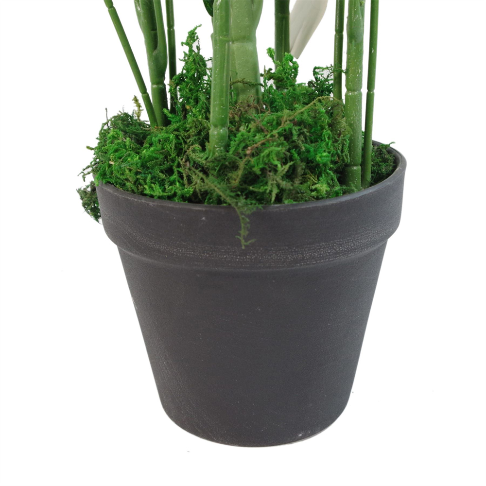 Leaf Artificial Bamboo Shrub Plant in Metal Planter 2.13ft Image 4