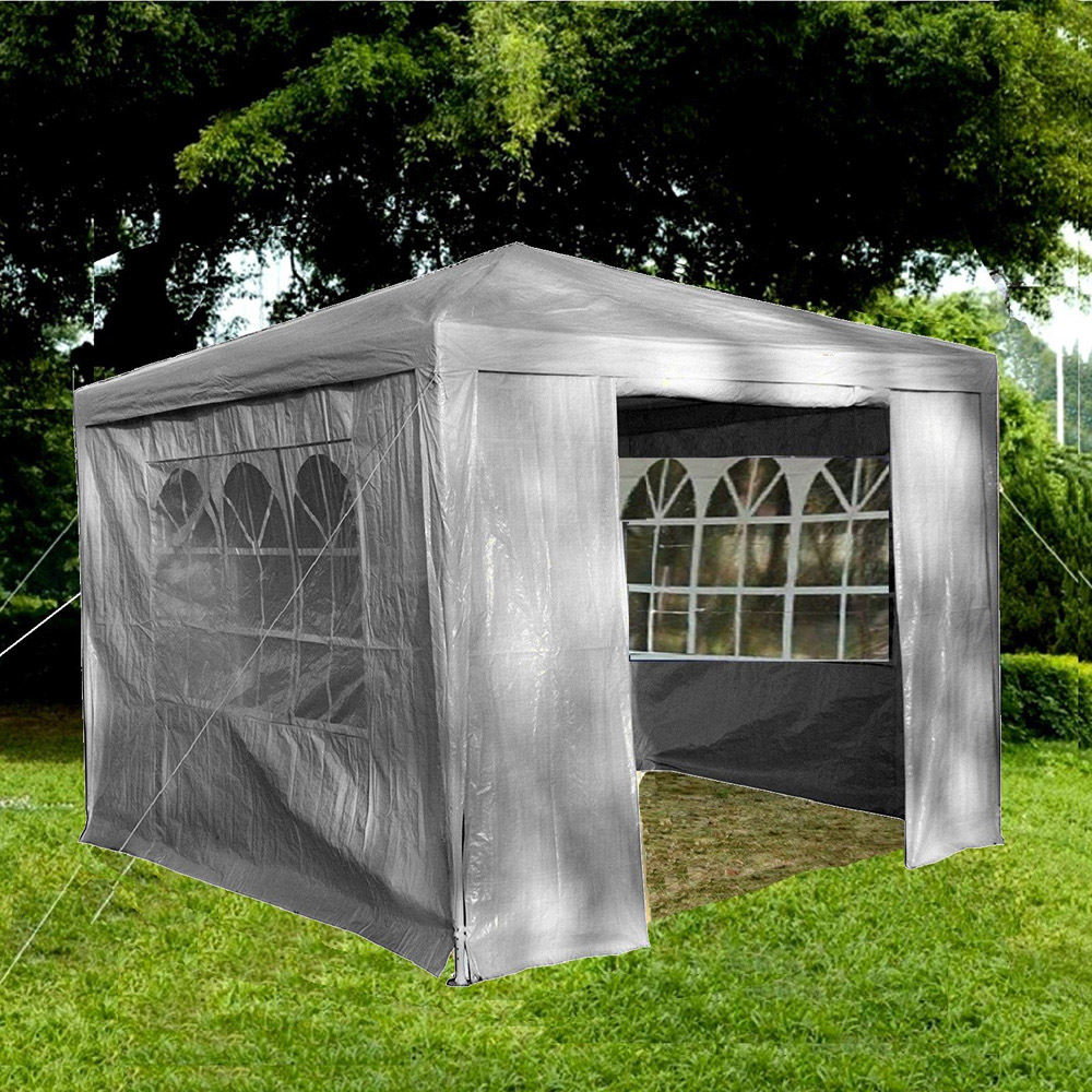 Gr8 Garden 3 x 3m Grey Marquee PE Awning Gazebo Image 1