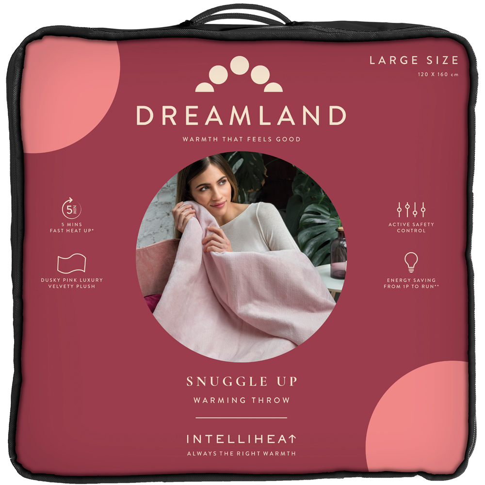 Dreamland Snuggle Up Pink Velvet Heated Throw 120 x 160cm Image 4