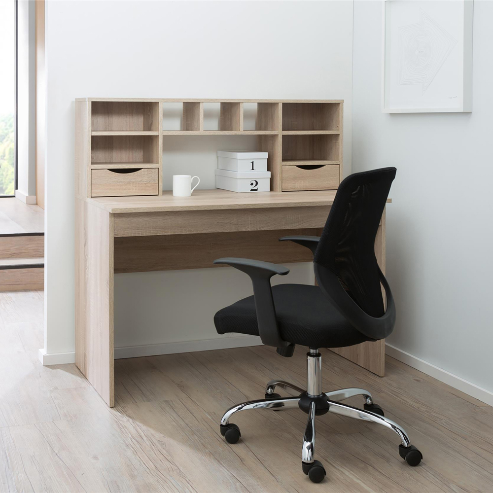 Alphason Albion 2 Drawer Office Desk with Hutch Image 3