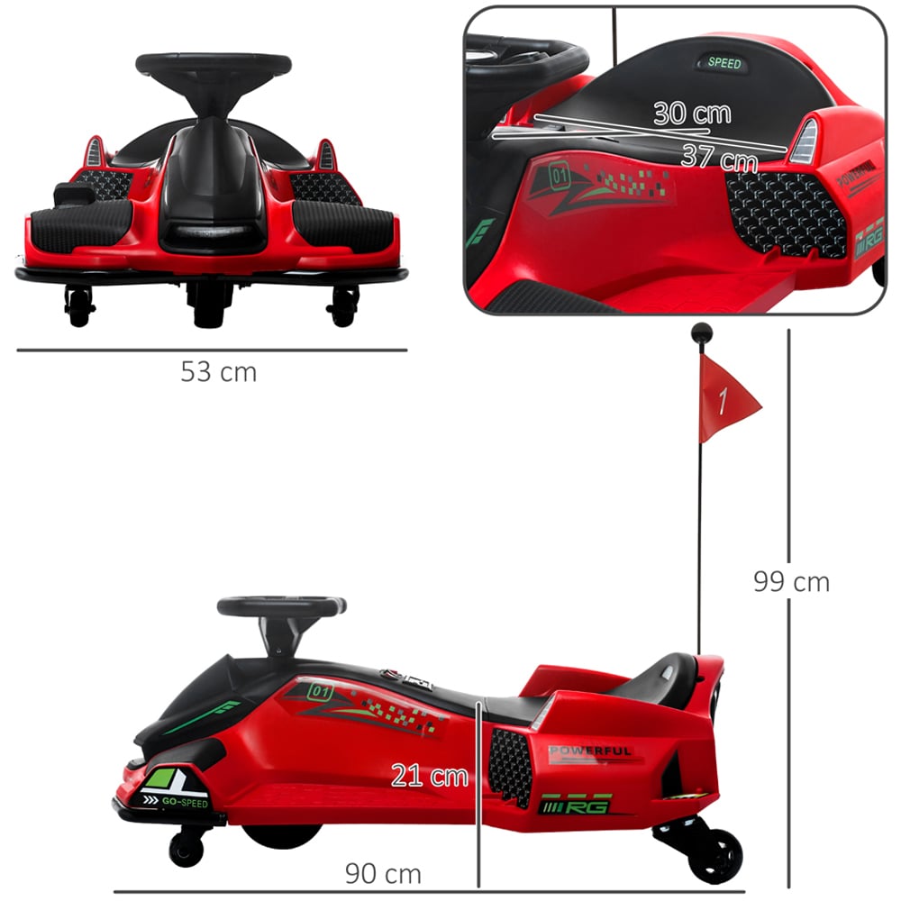 Tommy Toys Kids Red LED Electric Go Kart with Music 12V Image 7