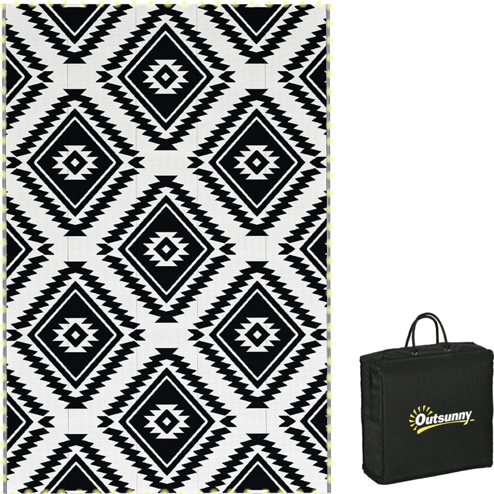 Outsunny White and Black Reversible LED Rug 182 x 274cm Image 3