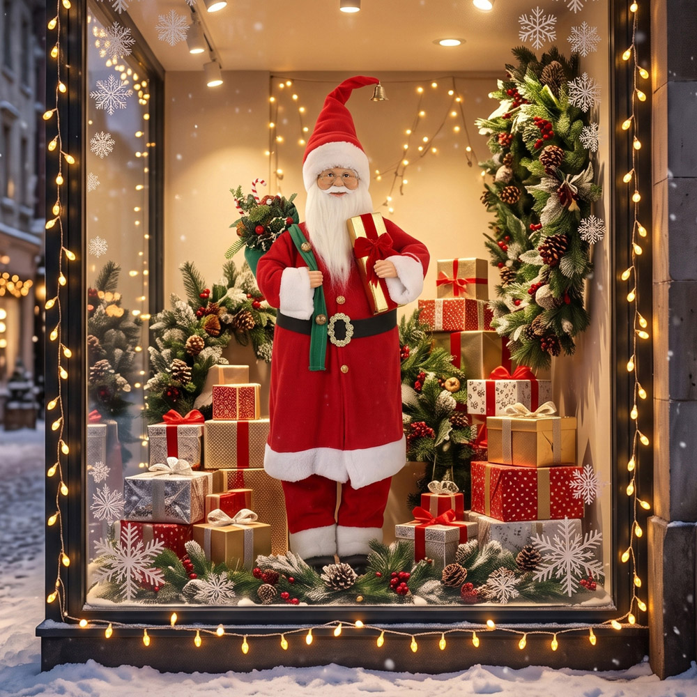 HOMCOM Singing and Dancing Santa Claus with Gift and Sack Christmas Decoration 4ft Image 4