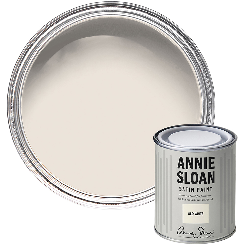 Annie Sloan Old White Wood and Metal Satin Paint 750ml Image 1
