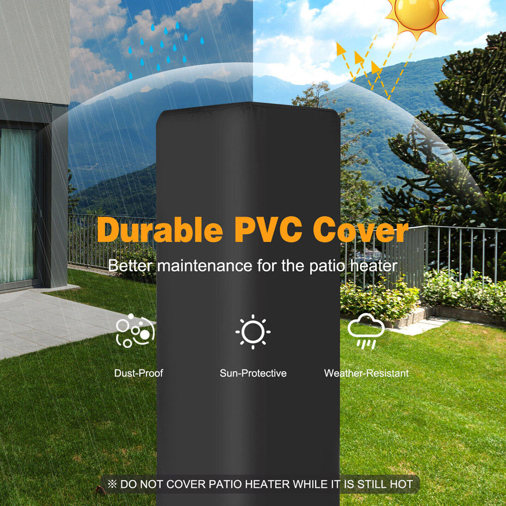 Costway Grey 41000 BTU Propane Patio Heater with Lockable Wheels Image 5